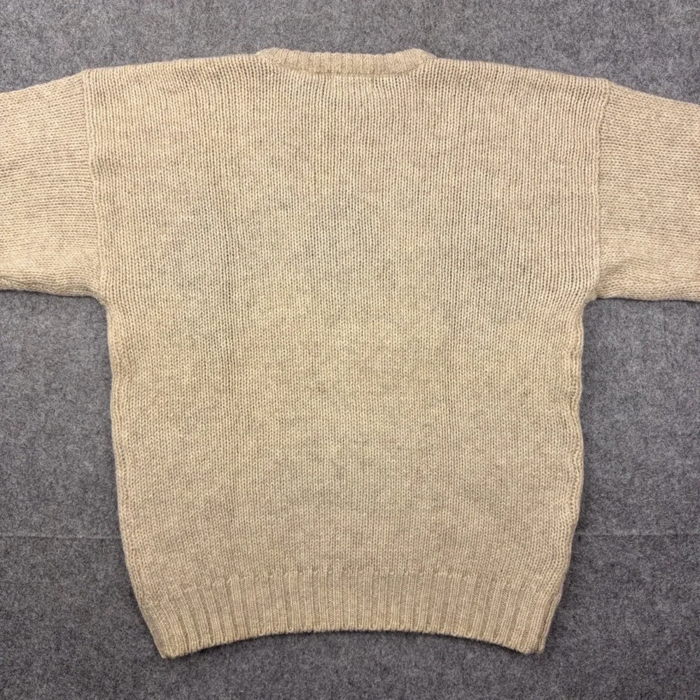 VTG Umberto Sweater Men Medium Tan Argyle 100% Virgin Shetland Wool Crewneck 90s